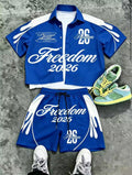 “Freedom” Shorts Set - Blue